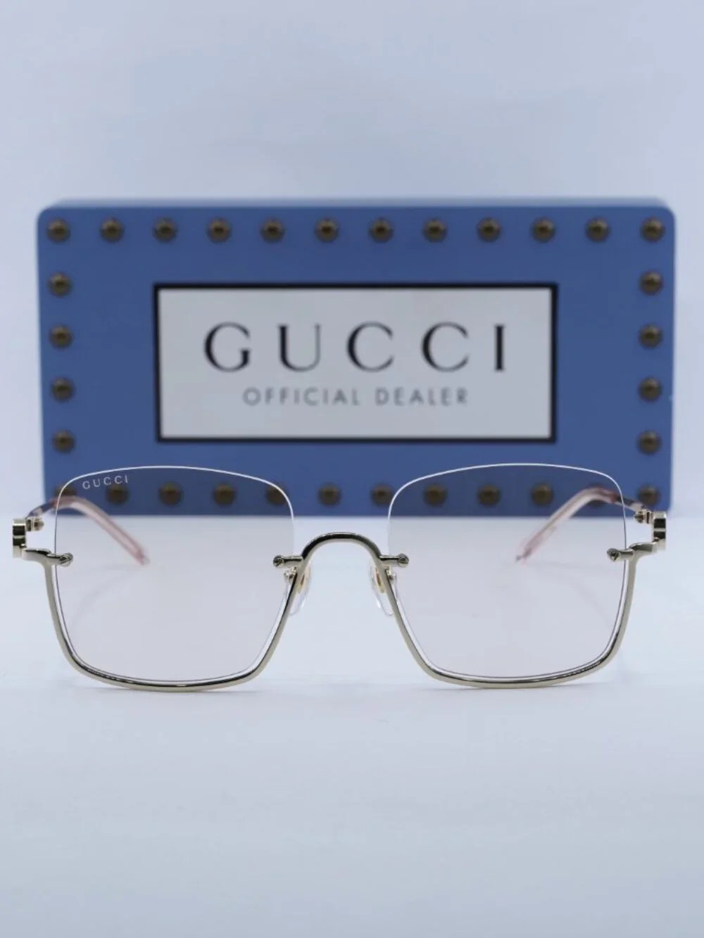 Gucci GG1279S 004 Women Square Sunglasses - Gold / Light Yellow